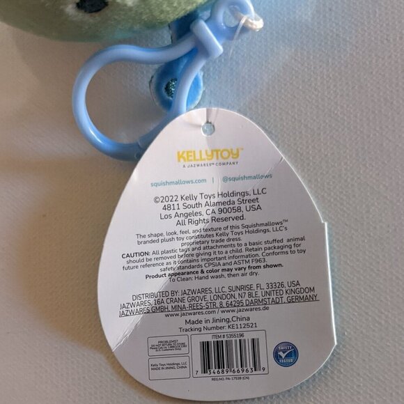 NWT 3.5" Zinx the Cute Alien Purse Clip On Squishmallows Mini Plush Animal Blue - Picture 6 of 6